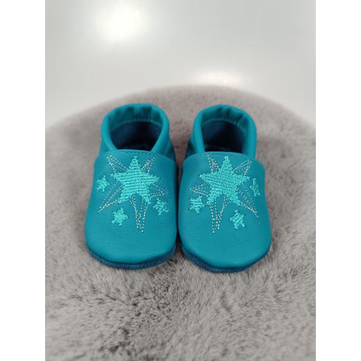 Lederpuschen Sterne gestickt