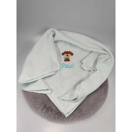 Spucktuch betickt mit Hund und Namen