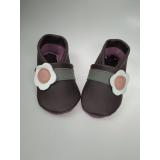 Lederpuschen Motiv Streifen/Blume Lederpuschen Motiv Streifen/Blume