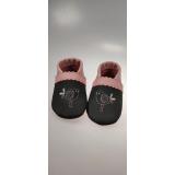 Lederpuschen Vögelchen gestickt Lederpuschen Vögelchen gestickt