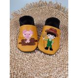 Lederpuschen Schein/Landwirt gestickt 