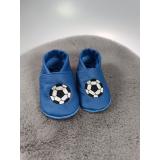 Lederpuschen Fußball gestickt