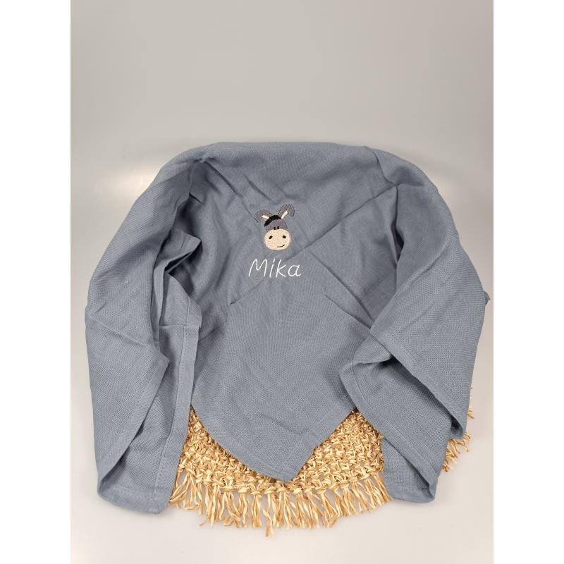 Spucktuch bestickt mit Esel und Namen