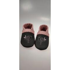 Lederpuschen Vögelchen gestickt