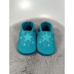 Lederpuschen Sterne gestickt