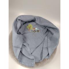 Spucktuch betickt mit Abschleppwagen